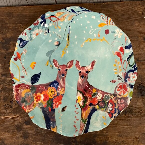 Anthropologie Starla Halfmann Mooreland deer dessert plate - Picture 1 of 3
